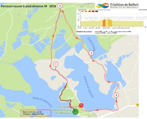 Parcours course a pieds distance M