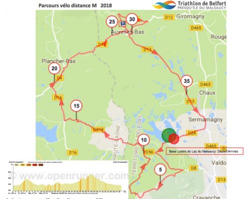 Parcours velo distance M 2018